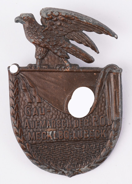 NSDAP Gau Aufmarsch der P.O. Mecklenburg Lübeck Teilnehmerabzeichen