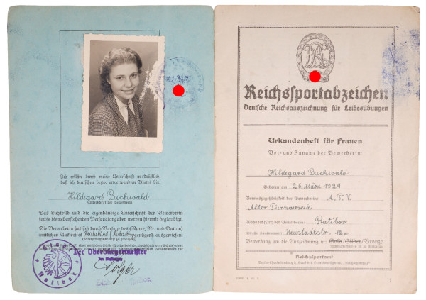Deutsches Reichsportabzeichen DRL Urkundenheft Hildegard Buchwald Ratibor
