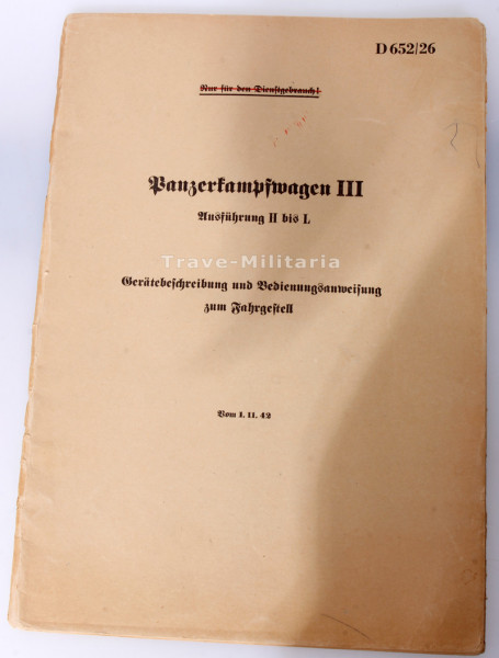 Gerätebeschreibung Panzerkampfwagen 3 Vorschrift Nr.D652/26