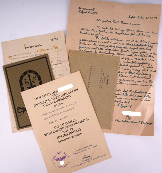 Papiernachlass Kampe gefallen 1942