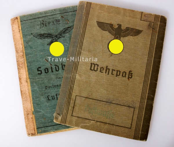Wehrpass und Soldbuch Birk Zahntechniker Luftwaffen Zahnstation 9/III.