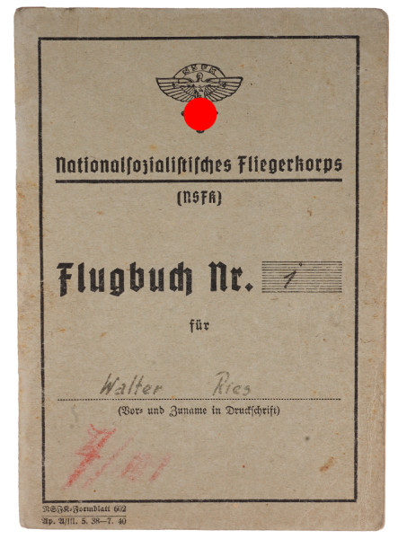 NSFK Flugbuch Nr. 1 Walter Ries Sturm 7/101