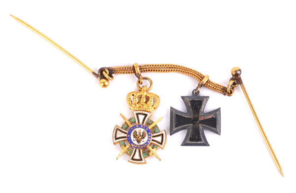 Preußen 2er Miniaturkette Hausorden von Hohenzollern Kreuz für Ritter