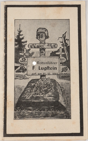 Sterbebild SS-Rottenführer Lugstein aus Friedberg