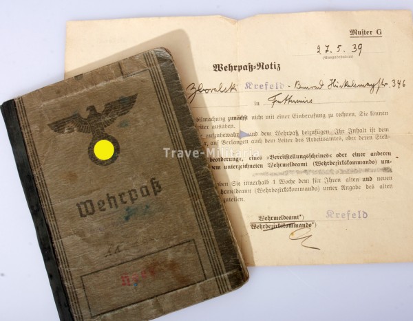Wehrpaß Zboralski 1. Alarm Kompanie Krefeld 1941/1942