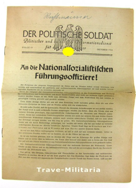 Heftchen Informationsdienst für den Einheitsführer "Der Politische Soldat"