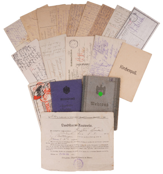 Papiere und Feldpost Tretau Res. Inf. Regt. 84