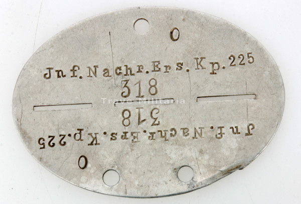 Erkennungsmarke Inf. Nachr. Ers. kp. 225 318 0