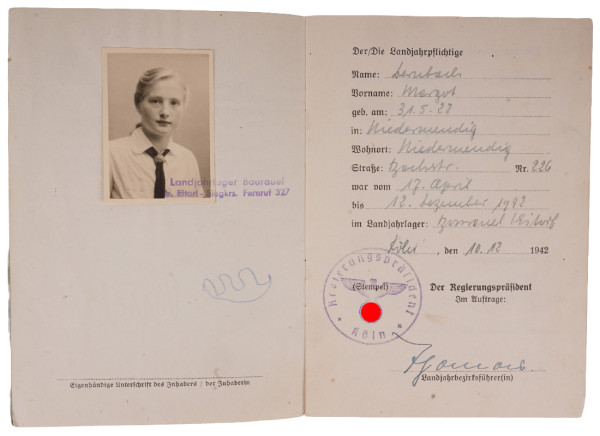Landjahr Ausweis Kernbach Landjahrlager Bourauel