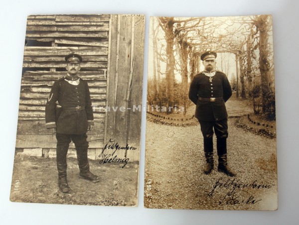 2 Portraitfotos Feldgendarmen 1. Weltkrieg