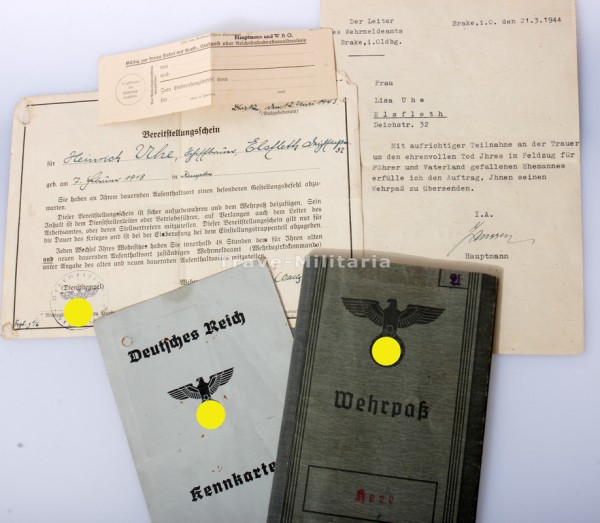 Wehrpass Uhe 12. Grenadier Feldausbildung Regemaint 637
