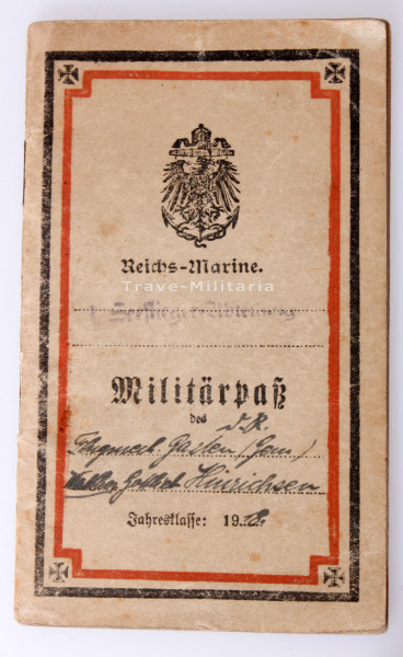 Militärpass Hinrichsen 1. Seeflieger-Abteilung