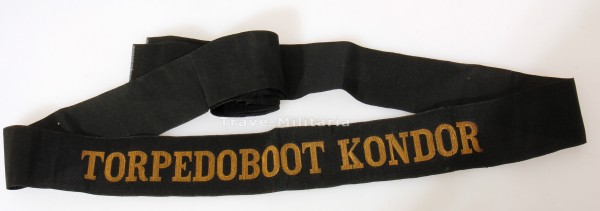 Kriegsmarine Mützenband Torpedoboot Kondor