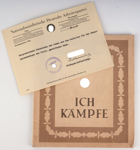 Buch: "Ich kämpfe" mit Überreichungsschreiben NSDAP
