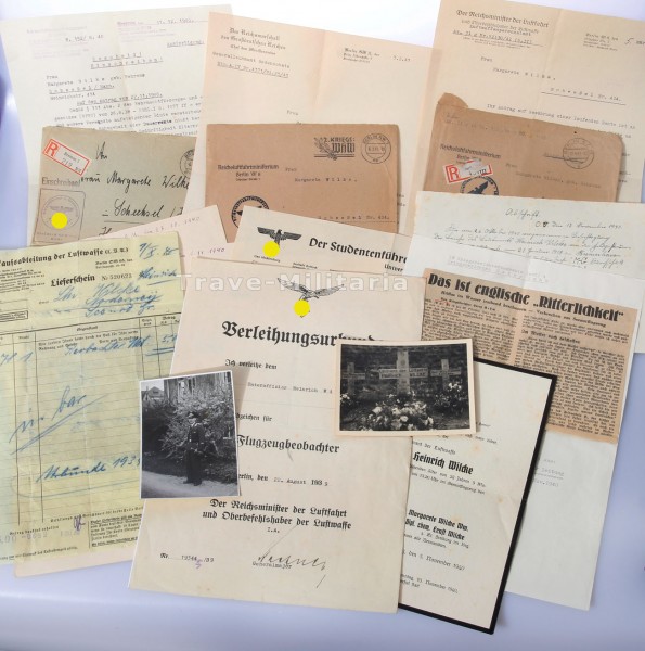 Papier-Nachlass Leutnant Heinrich Wilcke Seenotflieger