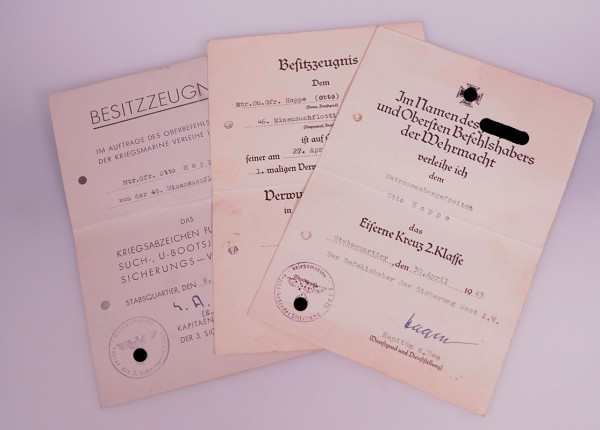 Urkundengruppe Hoppe 46. Minensuch-Flottille