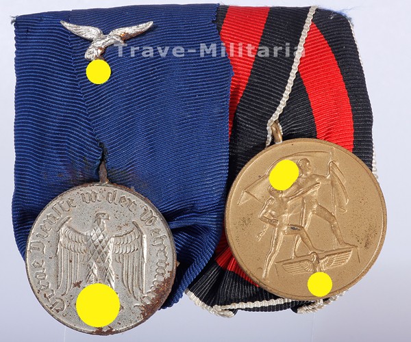2er Ordensspange Dienstauszeichnung Lw. / Medaille zur Erinnerung an den 1. Oktober 1938