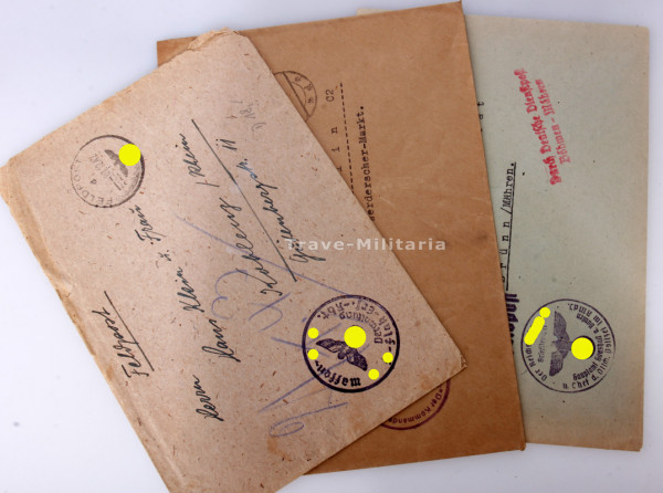 3 Umschläge SS- Feldpost