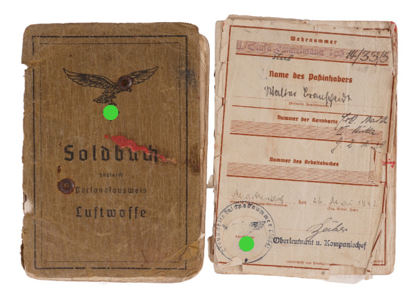 Soldbuch und Wehrpass Branscheidt Stuka.2 N.J.G.1, S.G.4