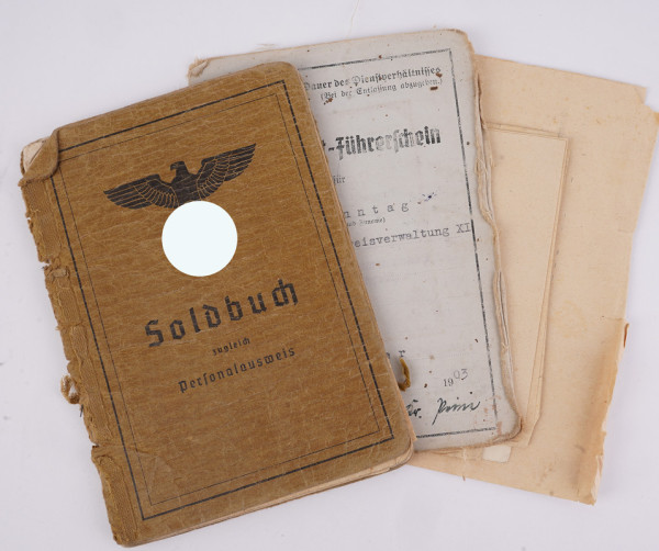 Soldbuch und Führerschein Sonntag Korpskommando XXX A.K.