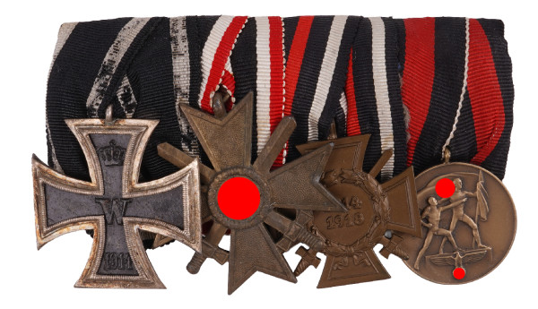 4er Ordensspange 1. u .2 Weltkrieg