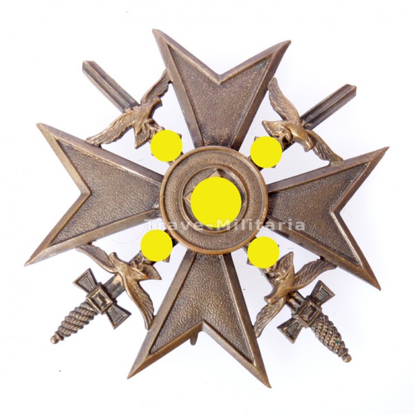 Spanienkreuz in Bronze mit Schwertern