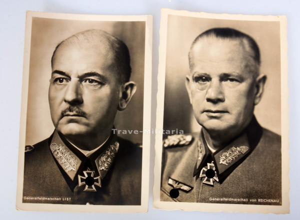 2 Postkarten Generalfeldmarschall von Reichenau und List