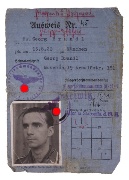 Ausweis der Luftwaffe Brandl Flugzeugführer