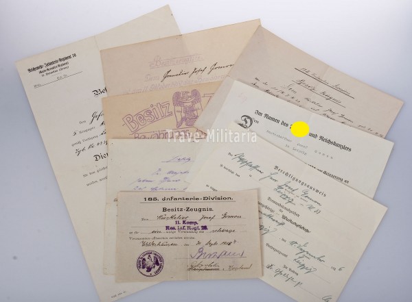 Urkundengruppe Gomon 1. Weltkrieg und Grenzschutz Schlesien