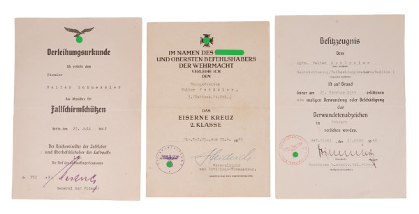 Urkundengruppe Schuessler Fallschirmpionierbataillon 1