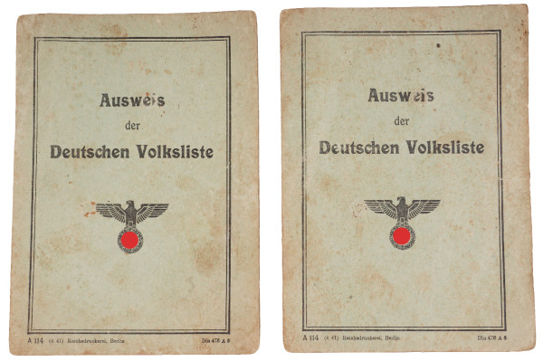 2x Ausweis der Deutschen Volksliste Eheleute Müller
