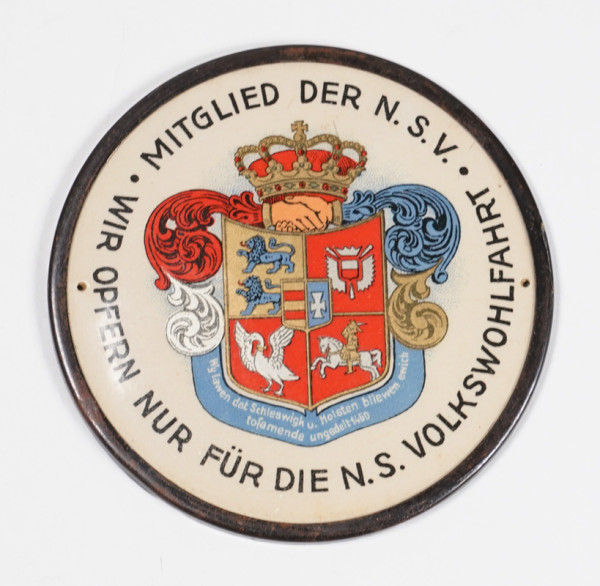 NSV-Türplakette "Mitglied der N.S.V." Schleswig-Holstein